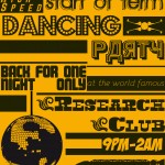 subcity jan research club party poster design by ian guy